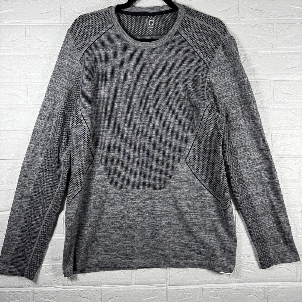 Ideology Active Shirt Mens XL Gray Long Sleeve Ventilated Performance Top